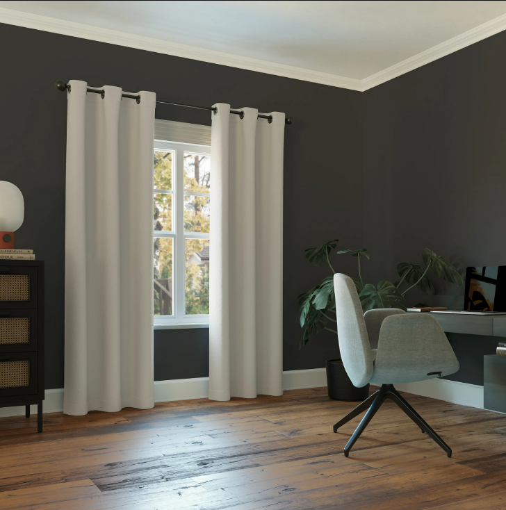 Blackout Linen Privacy Grommet Curtain Panel for Living Room