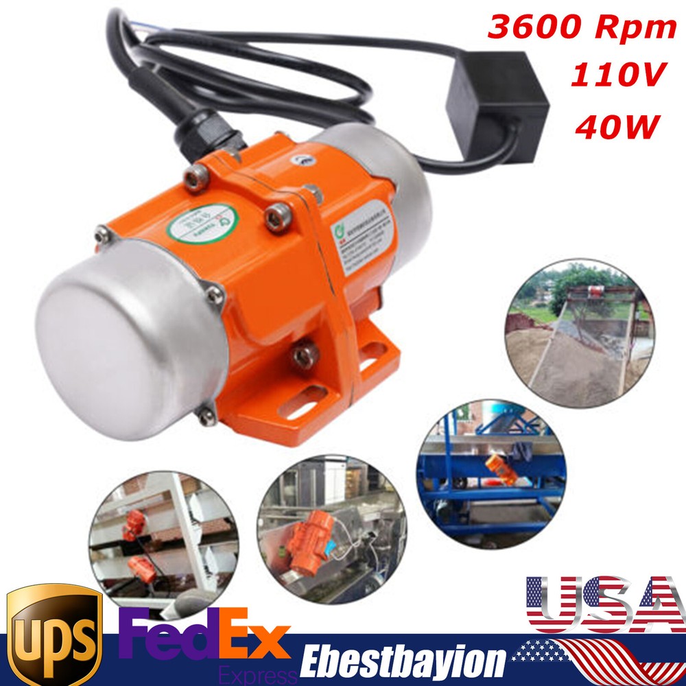 110V Vibration Motor 40W Single Phase for Shaker Table Vibrating Aluminum Alloy