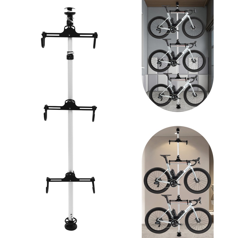 3 Bike Storage Rack Stand, Free Standing Vertical Bike Rack Holds Up to 30 kg