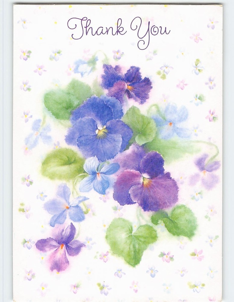 Postcard Floral Art Print Thank You Greeting Card