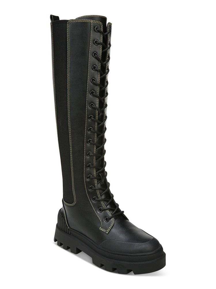 Circus by Sam Edelman Black Goring Ina Round Toe Wedge Boots Size 8.5 M