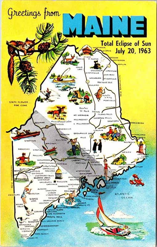 Postcard TOURIST ATTRACTION SCENE State of Maine ME AM7427