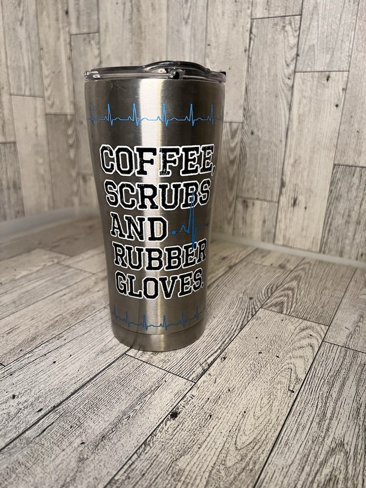 Tervis Insulated Tumbler Nurse Life, Coffee, Scrubs, Rubber Stainless Steel