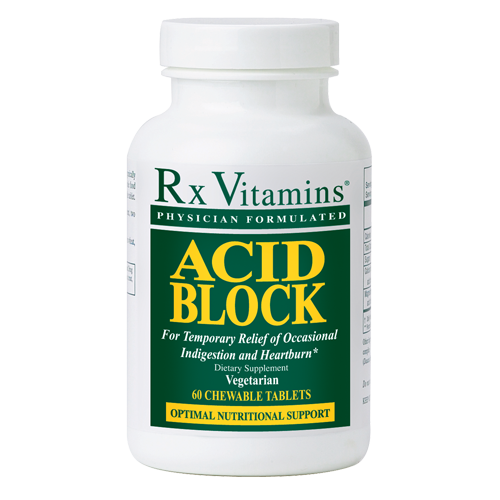 Acid Block 60 Chewable Tablets by Rx Vitamins, Brand New-image