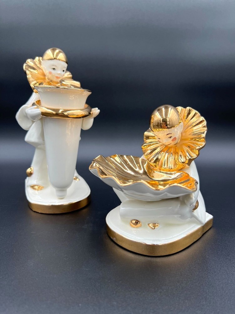 Vintage Pierrot Harlequin Duo Costume Set