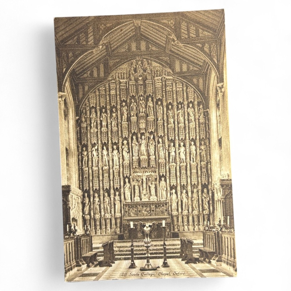 Vintage Postcard Of All Souls College Chapel Oxford Printed In England