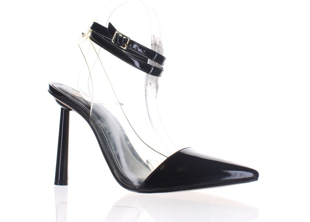 JLO Jennifer Lopez Womens Calea Clear Ankle Strap Heels Size 7.5