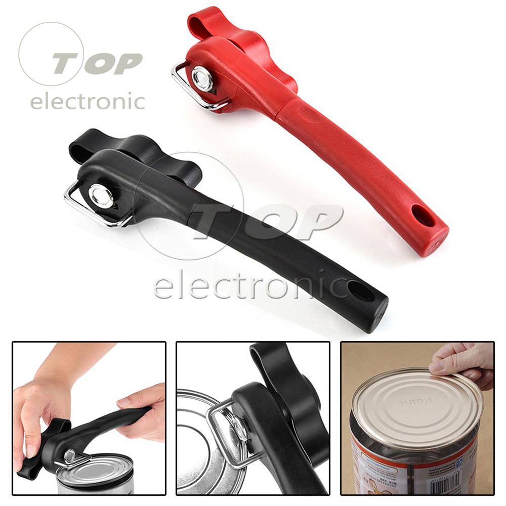 Professional Manual Tin Can Opener Cut Lid Smooth Edge Side Stainless Steel