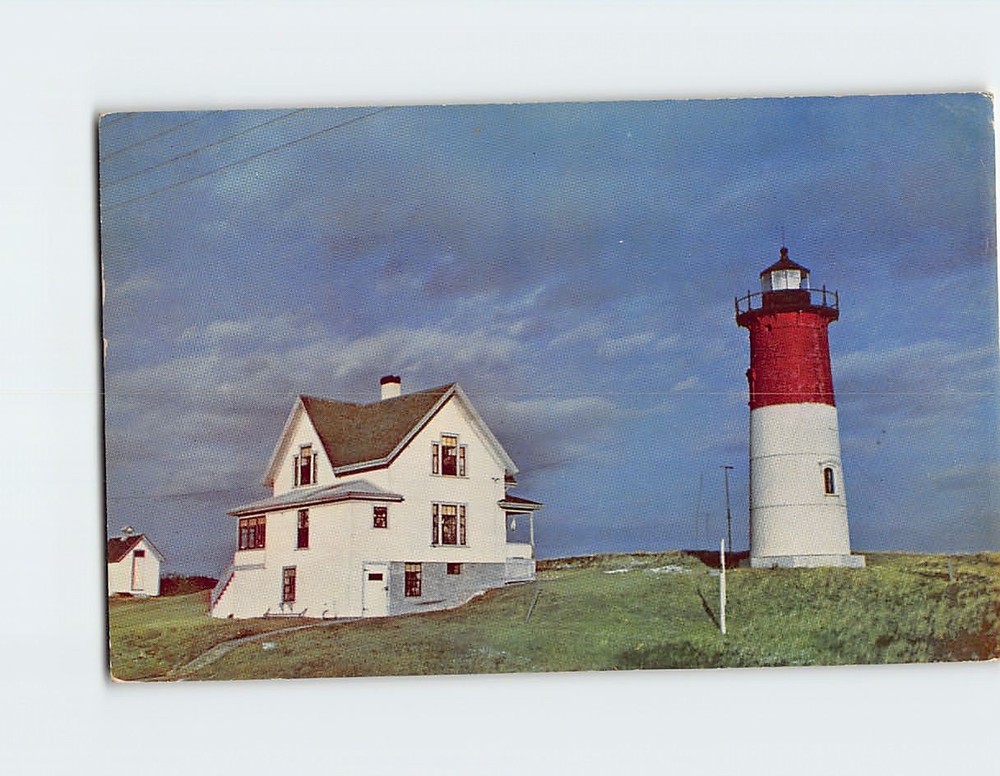 Postcard Nauset Light Eastham Massachusetts USA