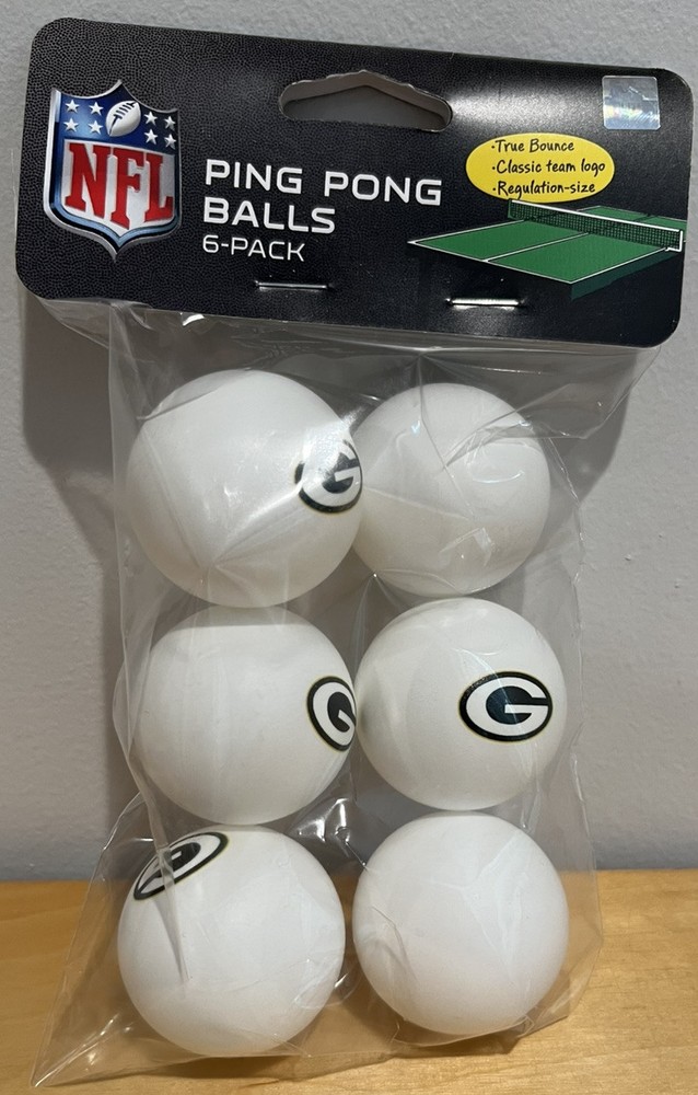 Green Bay Packers Beer Pong Balls 6-Pack for Tailgating