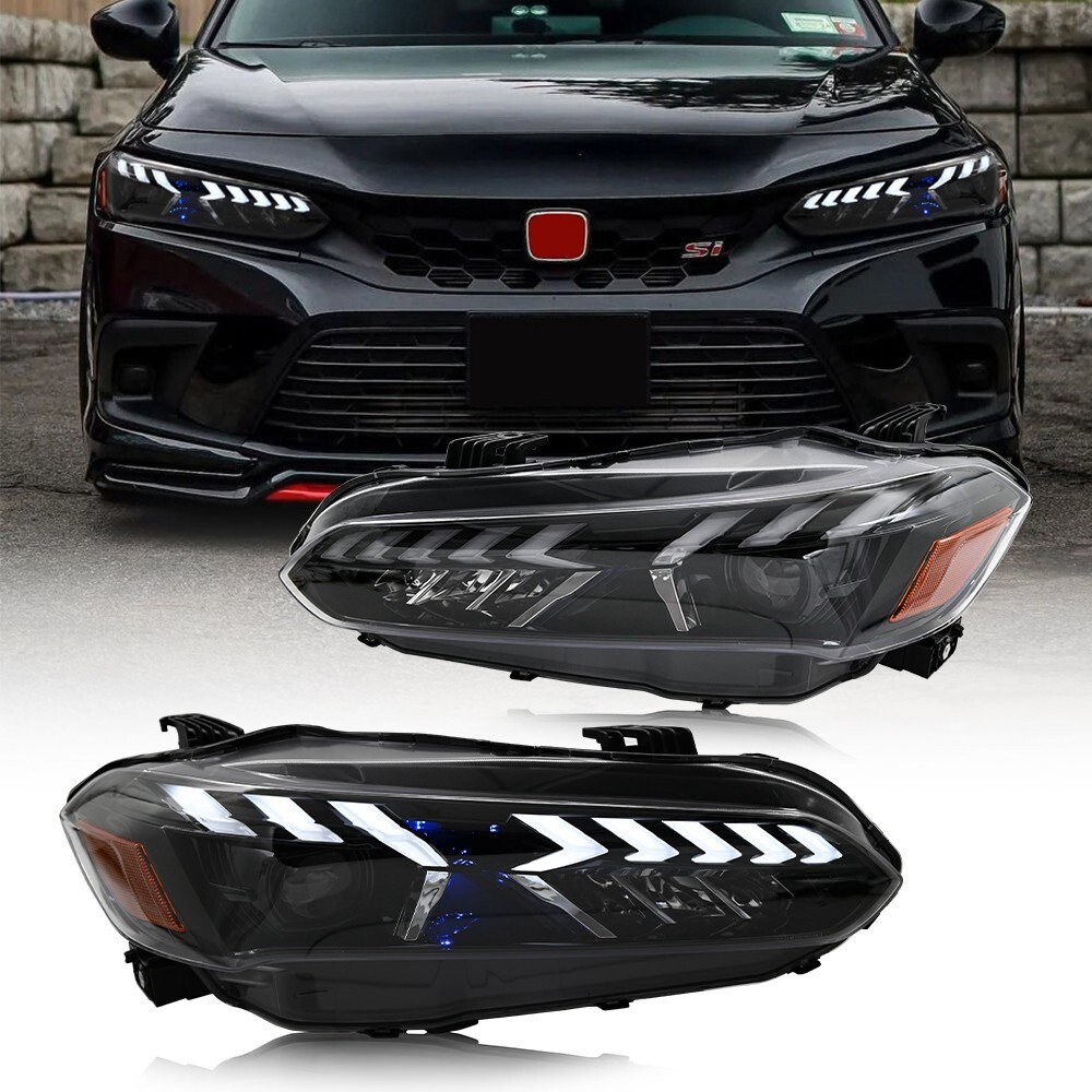 2022-2025 Honda Civic 4-Door LED Sequential Headlights Pair LH RH
