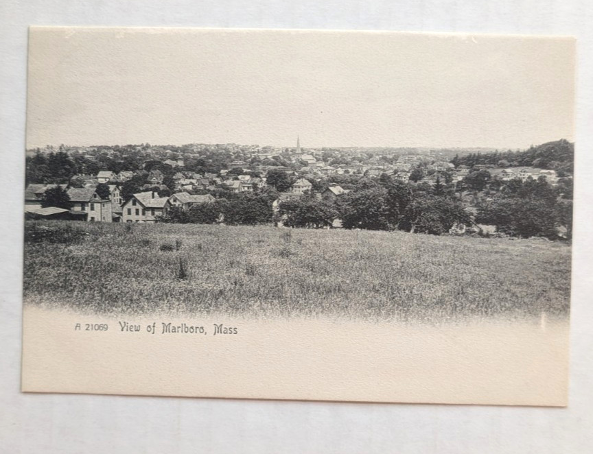 1906 Birdseye Town View Of Marlboro Ma Rotograph Nyc Postcard
