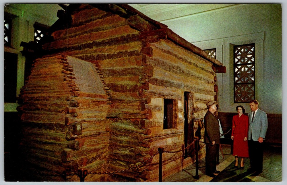 Vtg Postcard Lincoln Birthplace Cabin Hodgenville, KY 1950s