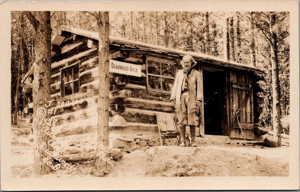 Deadwood Dick Cabin Black Hills SD 1928 Real Photo Postcard RPPC