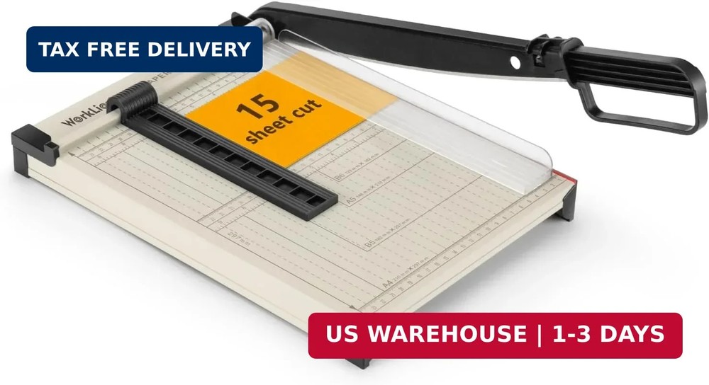WORKLION Guillotine Paper Cutter A4 - Heavy Duty Paper Trimmer with Safety Guard
