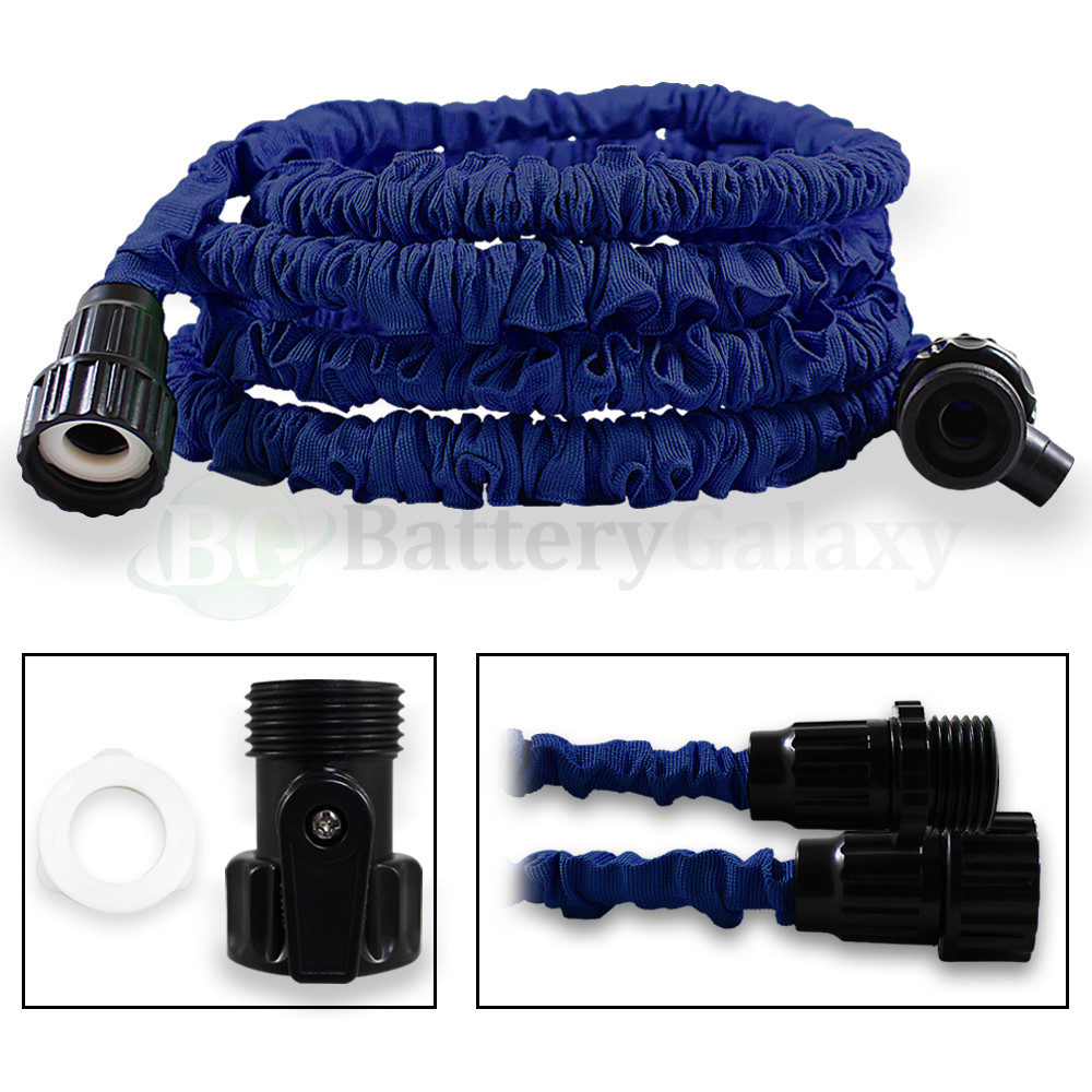 NEW 25 Feet 25FT Expandable Flexible Garden Lawn Water Hose Nozzle Blue 700+SOLD