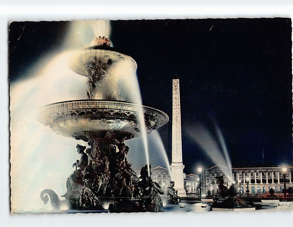 Postcard Les Illuminations Place de la Concorde, Paris, France
