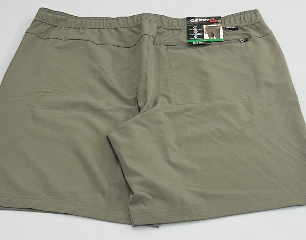 Gerry Men’s Pull-On Trail Shorts, Green, Size XL