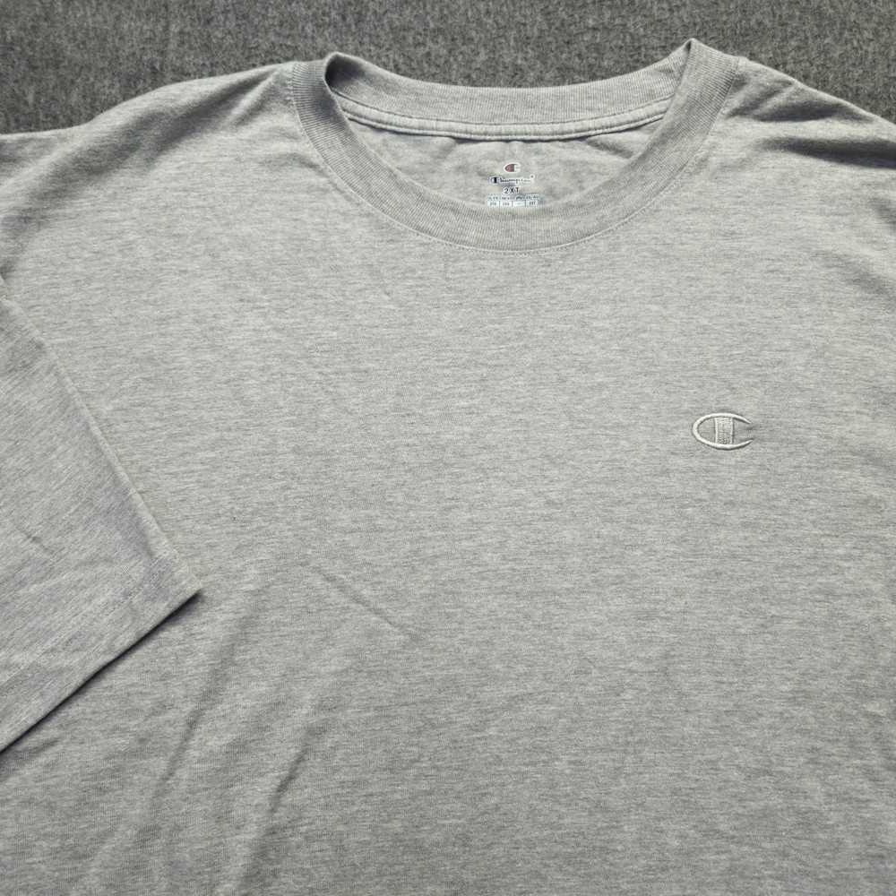 Champion Men's Big and Tall Classic Long Sleeve Tee Shirt Oxford Grey Size 2XT