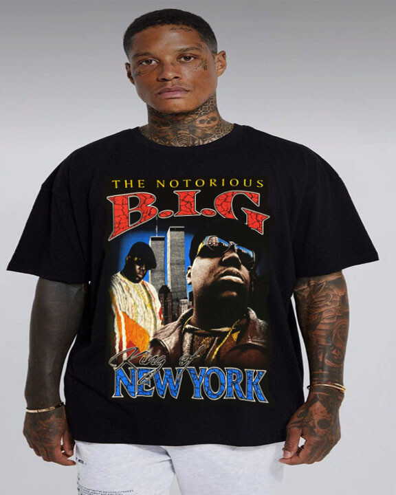 B.I.G NOTOURIOUS NEW YORK  RAP HIPHOP  BLACK  T SHIRTS MEN'S SIZES