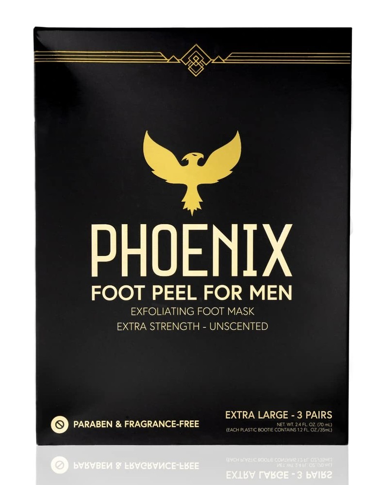 Men's Extra Large Foot Peel - Pack of 3 Unscented Exfoliating Gel for Soft Feet