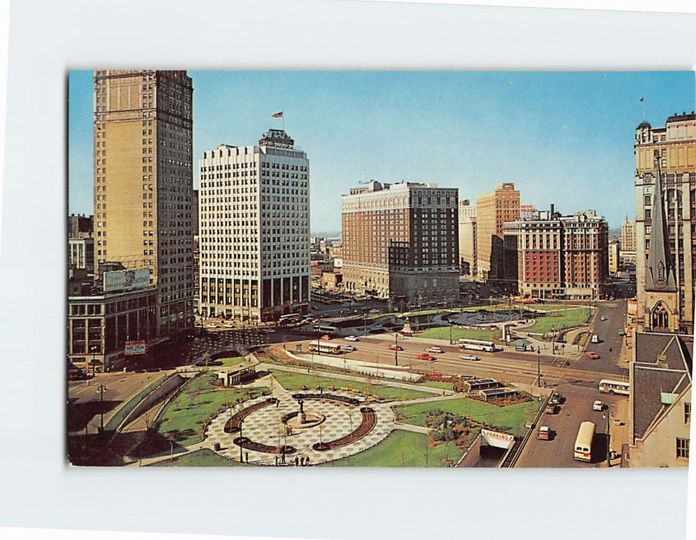 Postcard Grand Circus Park Detroit Michigan USA