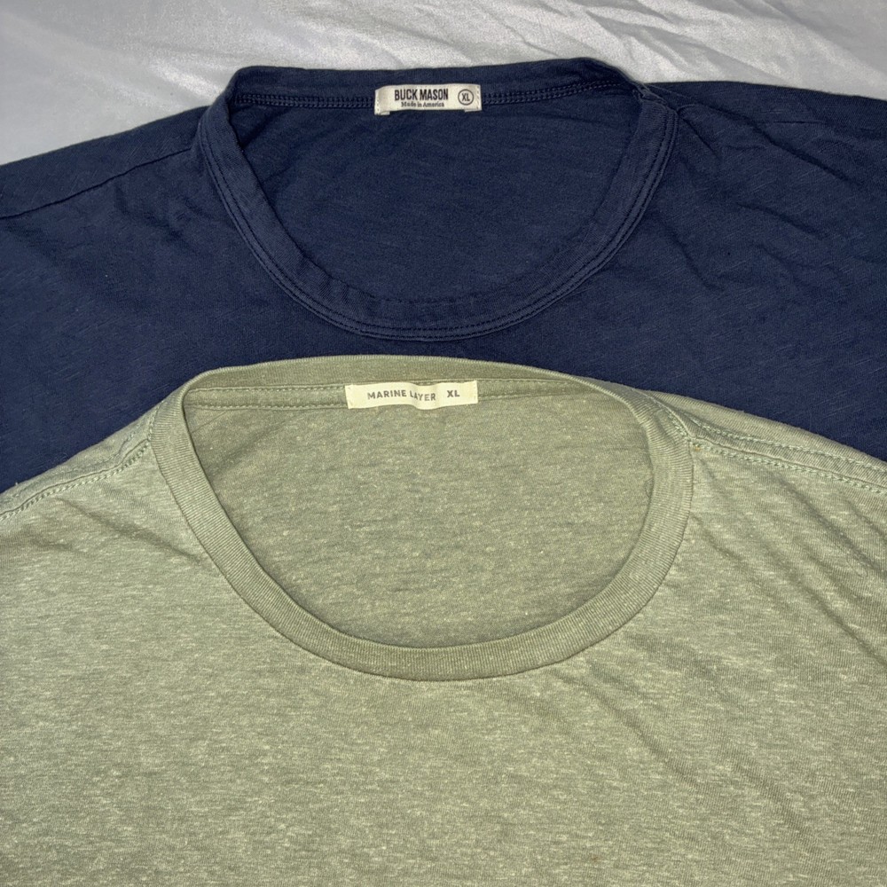 Marine Layer Buck Mason Men’s Crew Neck XL Tee T Shirt Lot Of 2