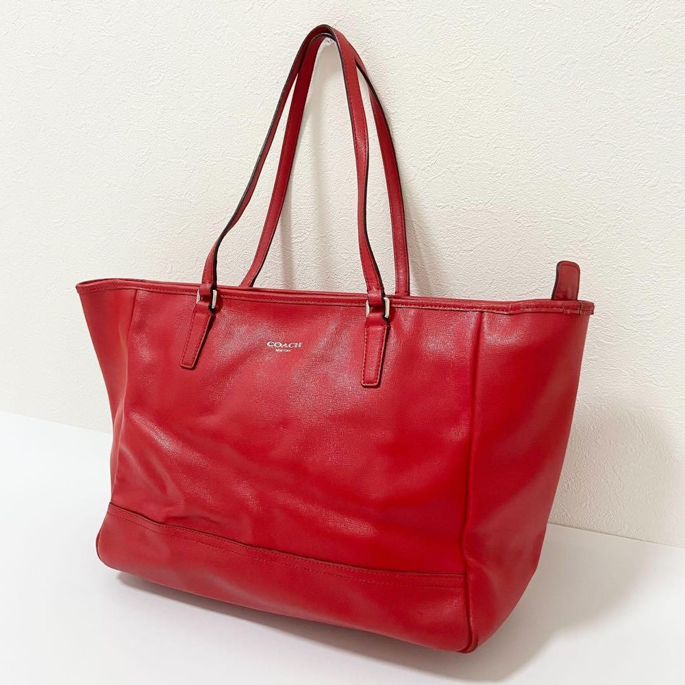 Coach Genuine Leather Red Tote Bag Style G06243581