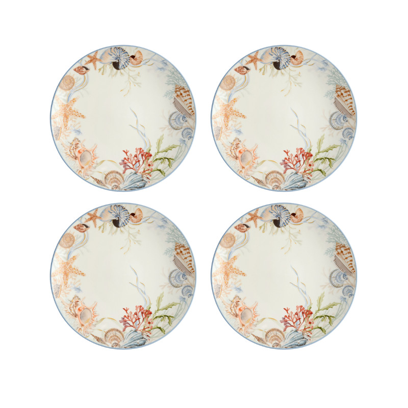 Pottery Barn Enchanted Sea Stoneware Dinner Plates - Set of 4