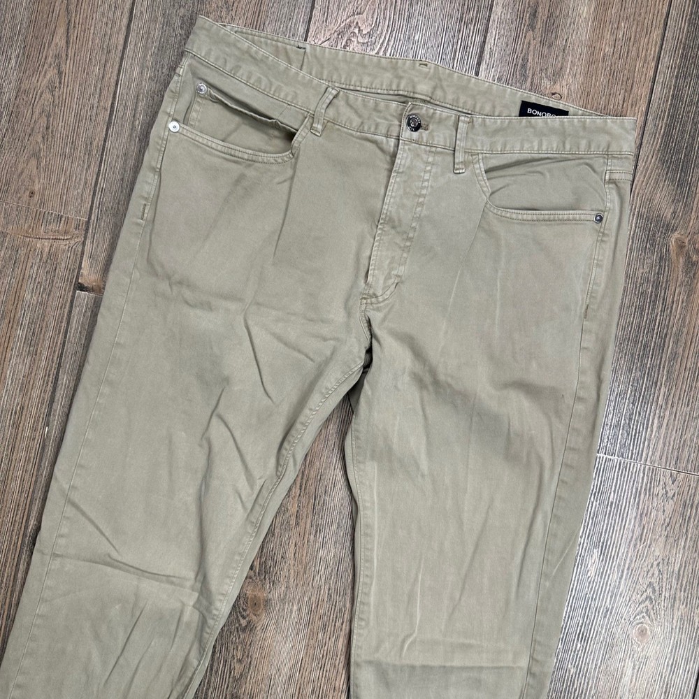 Bonobos Tailored Fit Khaki Tan Five Pocket Pants Mens 34x34 Stretch Cotton