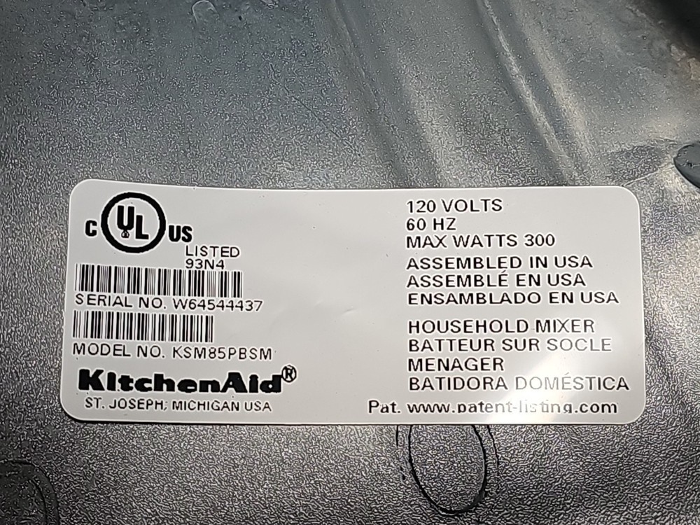 KitchenAid KSM85PBSM 4.5 Qt Silver Tilt-Head Stand Mixer with Attachments