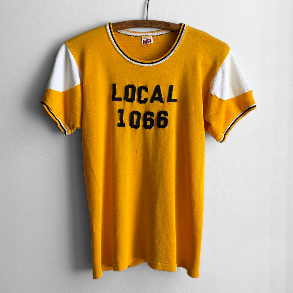 Vintage 1960s Local 1066 Tee United Steelworkers Durene Rayon Jersey Medium