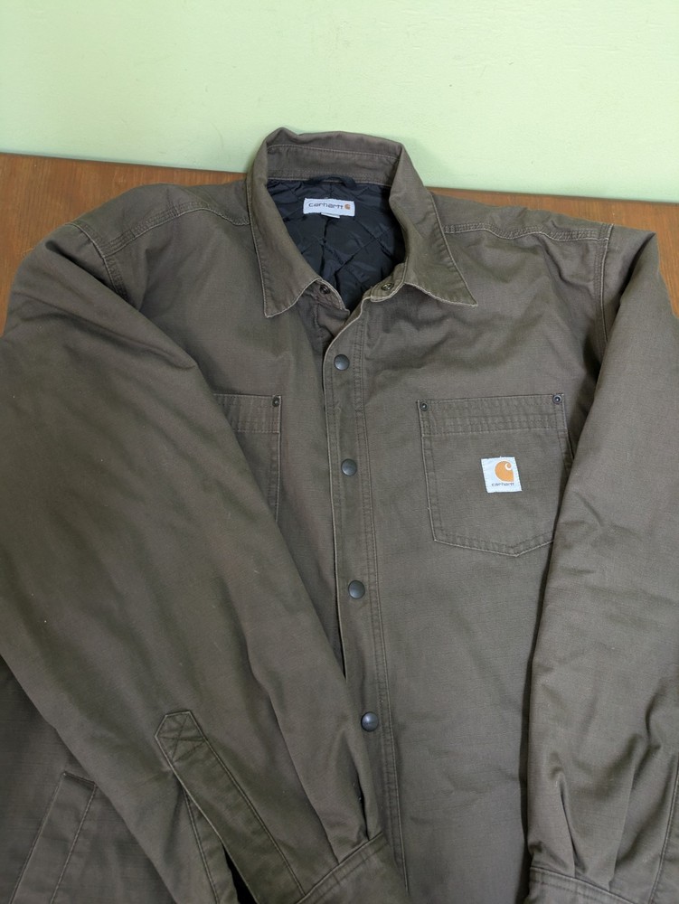 Carhartt Quilted Lined Men's Jacket in Brown Size XL - Model 101466 909 Chatfield