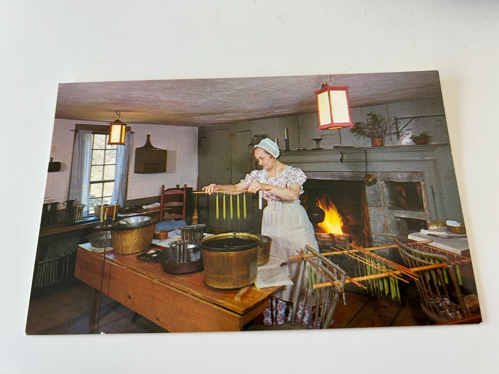 Village Candlemaker at Fitch House Old Sturbridge Village Massachusetts Postcard