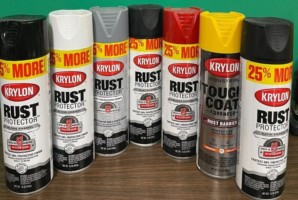 SPRAY PAINT (6-PACK) KRYLON RUST PROTECTOR ENAMEL COLORS AVAILABLE  15 Oz.