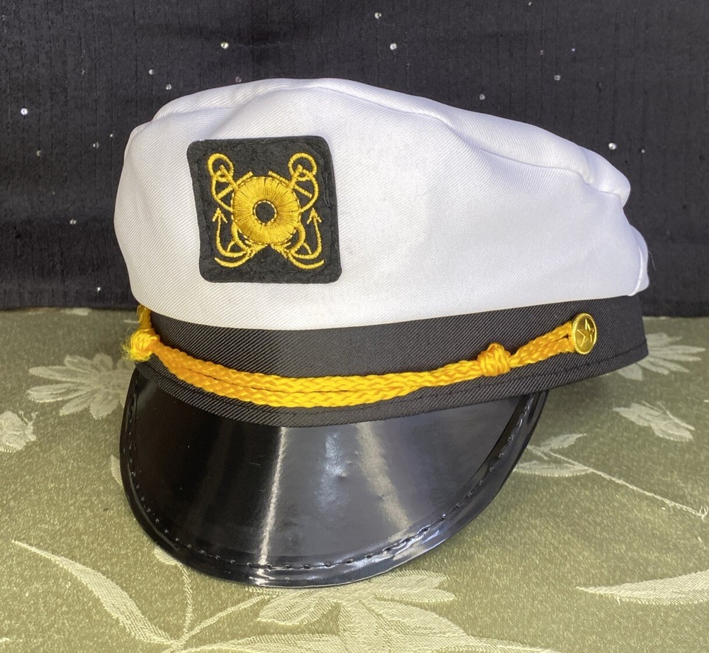 Vintage Navy Yacht Captain Hat Unisex Costume Accessory