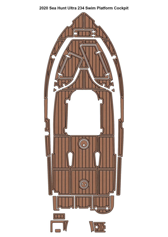 2020 Sea Hunt Ultra 234 Swim Platform Cockpit Pad Boat EVA Foam Teak Floor Mat