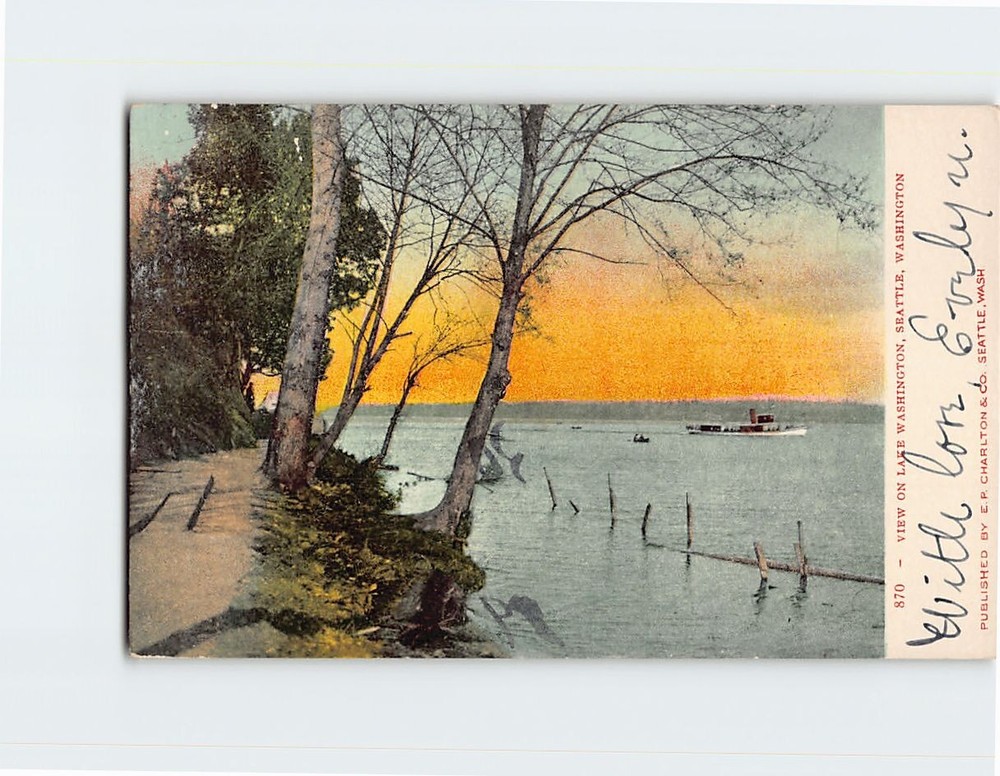 Postcard View on Lake Washington Seattle Washington USA
