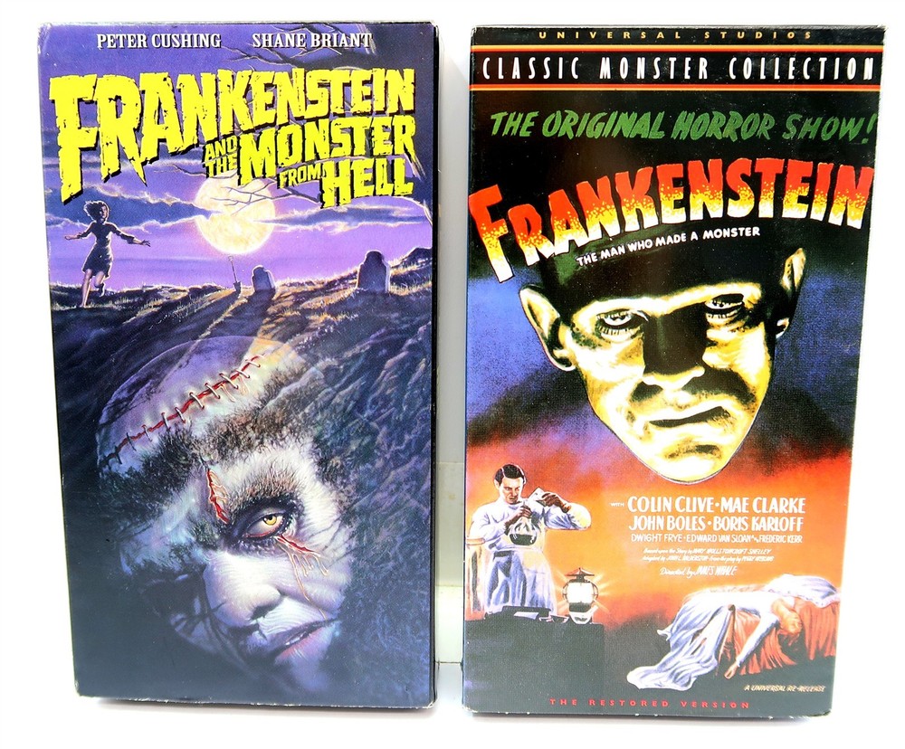 2 FRANKENSTEIN Vintage VHS Movies Monster From Hell & Who Made A Monster