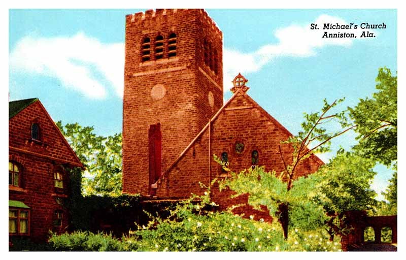 Postcard CHURCH SCENE Anniston Alabama AL m/09 AP0011