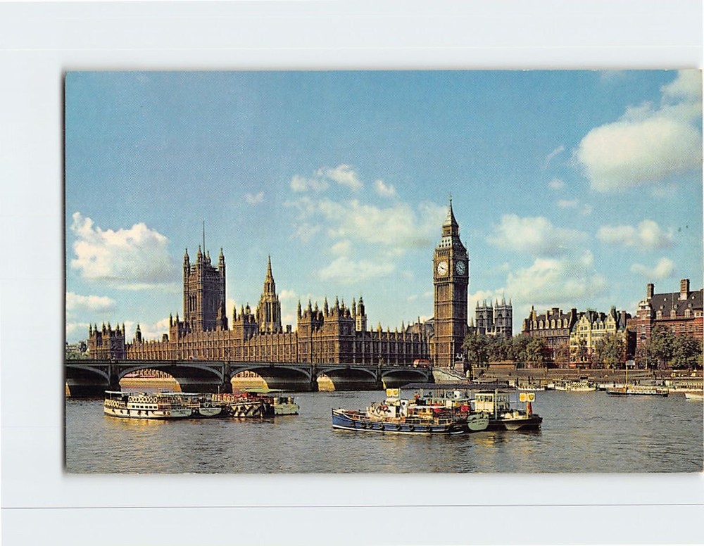 Postcard Houses of Parliament London England