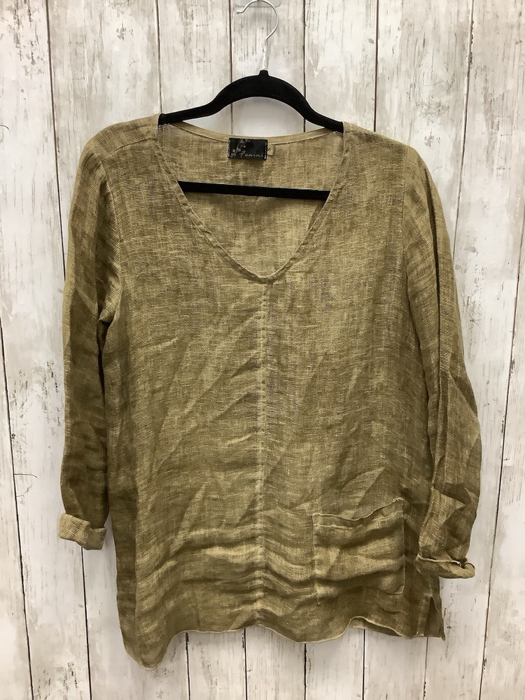 Fenini 3/4 Sleeve V Neck Shirt With Pocket Small 0506-17