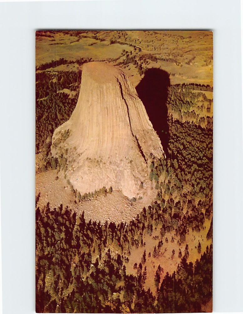 Postcard Aerial View Devil's Tower Wyoming USA