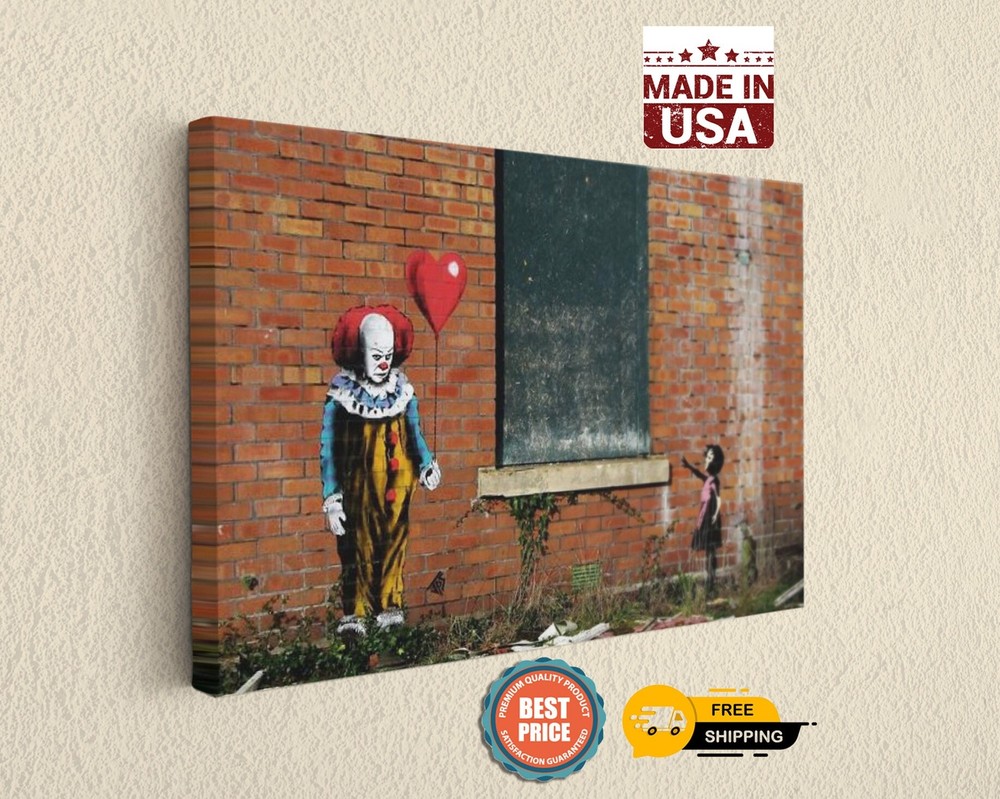 Sad Girl Red Balloon Print Banksy Canvas Wall Art Fine Art Decor