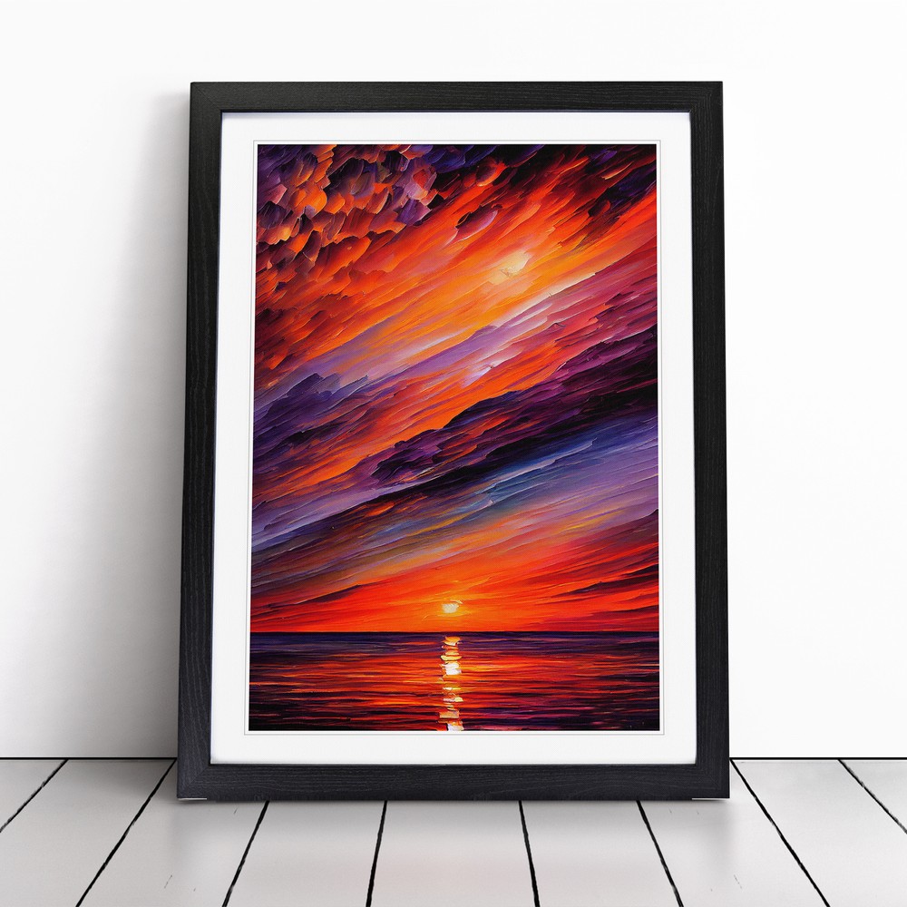 Ocean Sunset View No.3 Wall Art Print Framed Canvas Picture Poster Decor