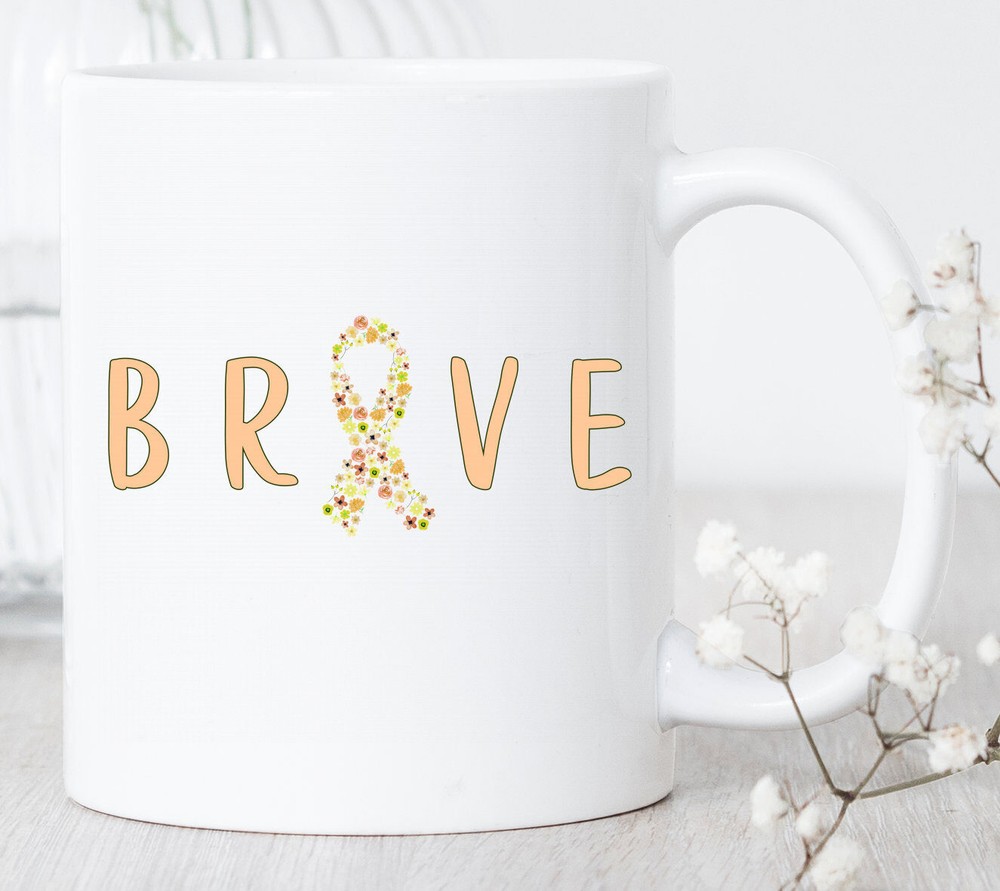 Brave Uterine Cancer Warrior Mug Inspirational Gift for Survivors