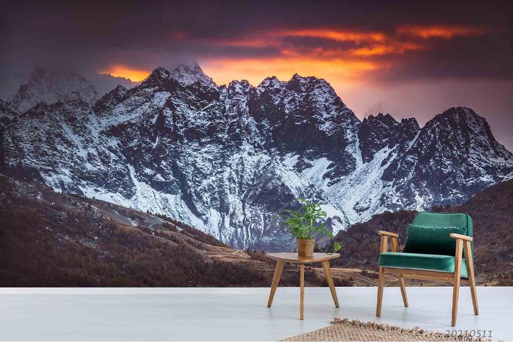 3D Snow Mountain Forest Landscape Wall Murals Wallpaper Murals Wall Sticker