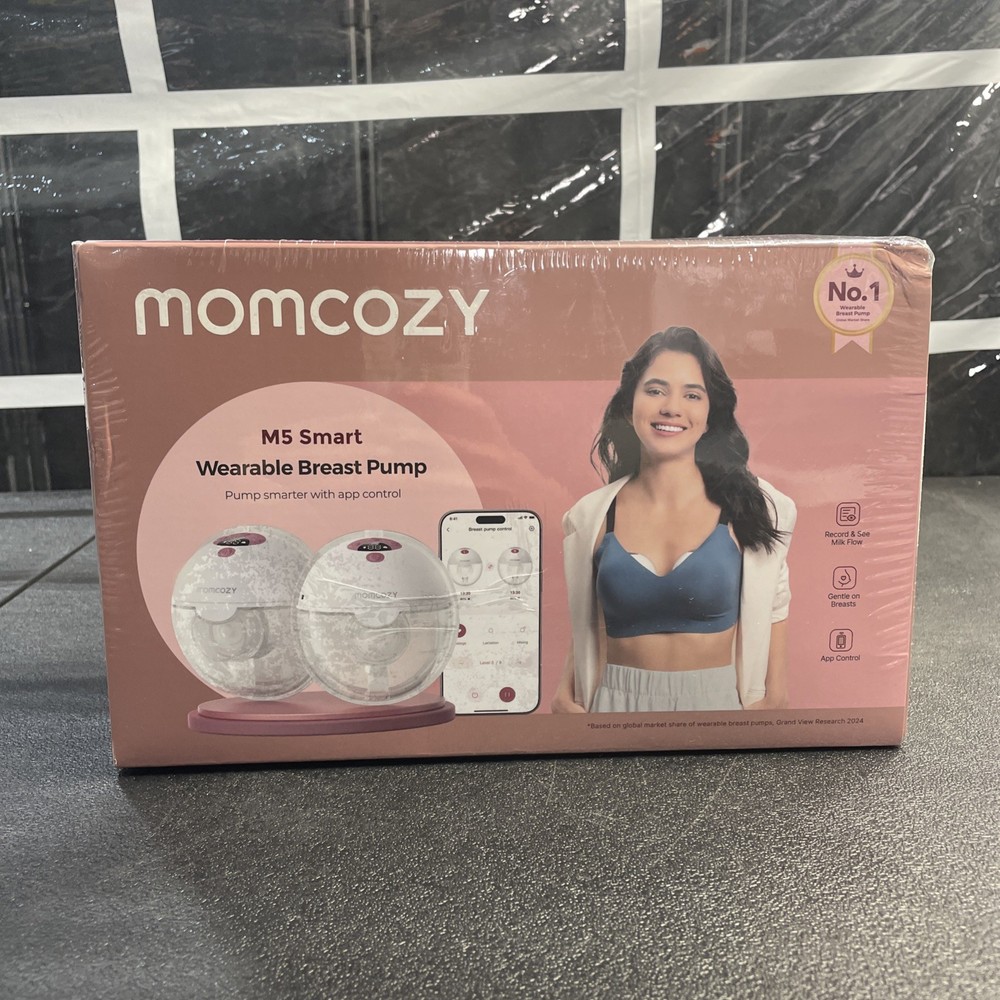 Momcozy M5 Smart Wearable Breast Pump 2-Pack App Controlled Hands-Free