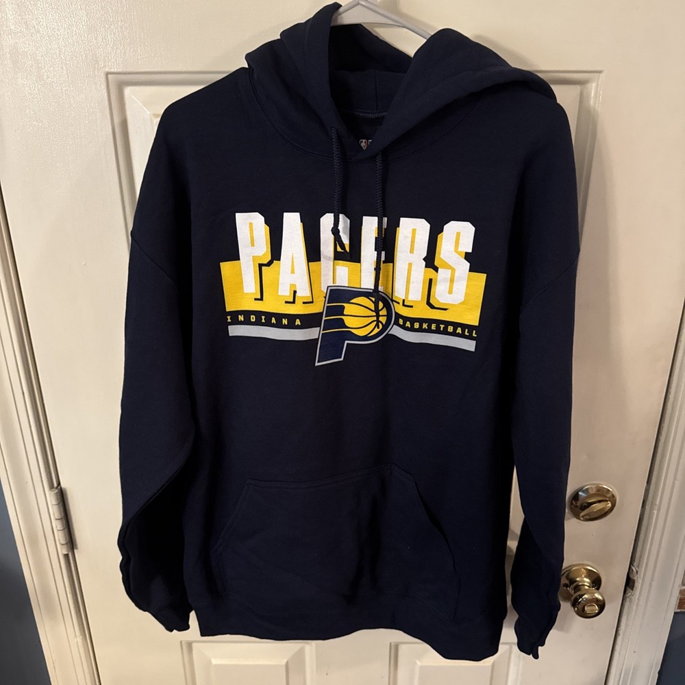 Fanatics Indiana Pacers Hoodie Mens Large Basketball Sweatshirt Blue NWOT