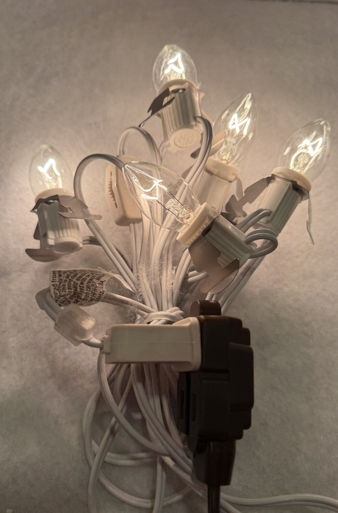 5-Socket Light Cord Set for Dept 56 Lemax Christmas Village with On/Off Switch C7 Bulbs